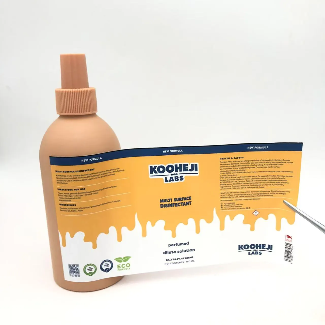 Nhãn đóng gói chai khử trùng